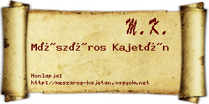 Mészáros Kajetán névjegykártya